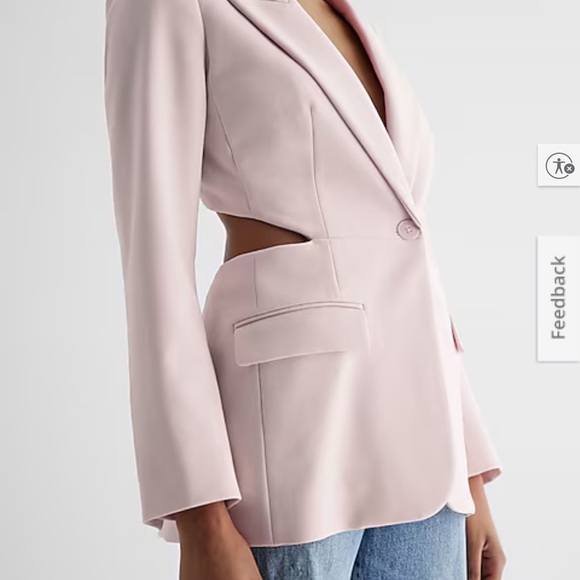 Express Cutout Detail Blazer in Soft Blush - Picture 2 of 6